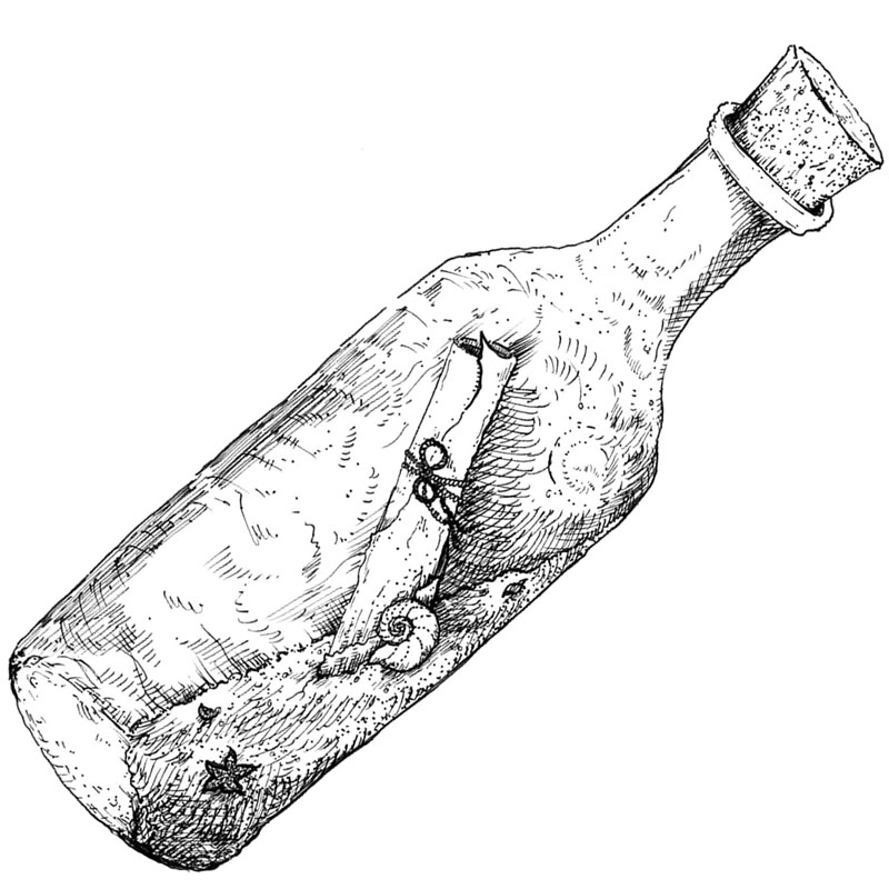 #2451 - Message Bottle - Ocean